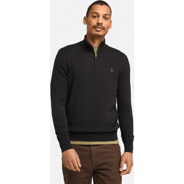 Timberland for man. TB0A2BMXZ021 Williams River quarter-zip navy jumper (S), Casual, Organic Cotton, Sustainable
