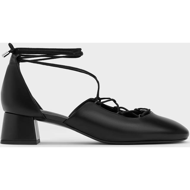 Charles & Keith - Lace-Up Tie-Around D'Orsay Pumps - Black - UK 1