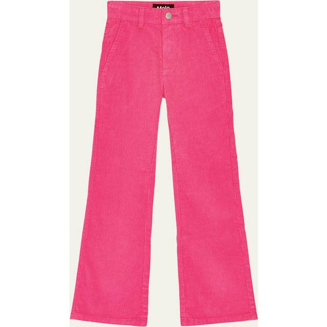 Molo Girls Shocking Pink Kids Aida Corduroy-textured Straight-leg Cotton Trousers 4-12 Years 4 - SHOCKING PINK