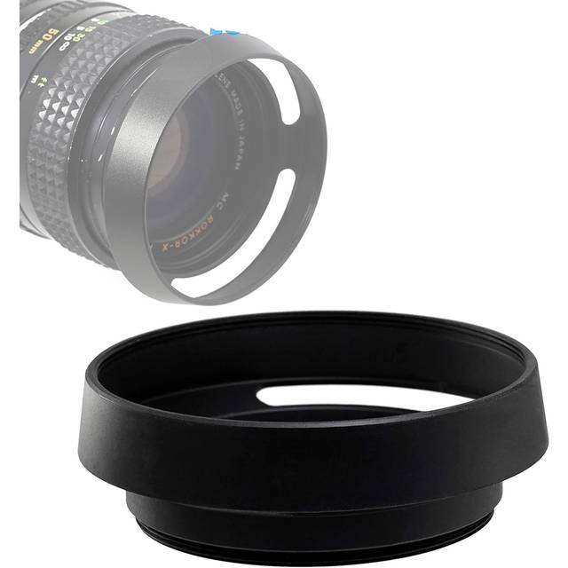 Fotasy 46mm Metal Curved Lens Hood  46mm Vented Hood  46mm Lens Hood for Fuji Leica Leitz Panasonic Olympus Panasonic Sony Lens  46mm Screw-