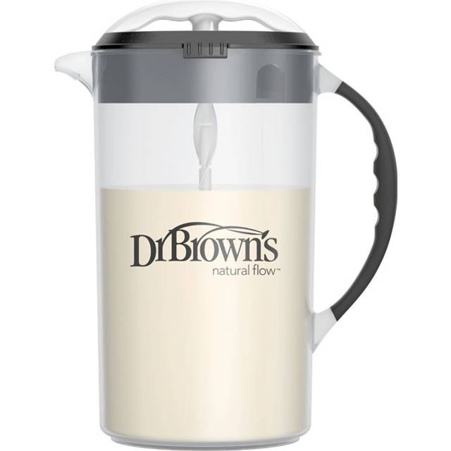 Baby Formula Mixing Pitcher with Adjustable Stopper, Locking Lid, & No Drip Spout, 32oz, BPA Free, Black