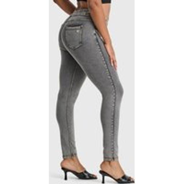 Freddy N.o.w Denim - High Waisted - Full Length - Grey + Yellow Stitching  - Grey, 6