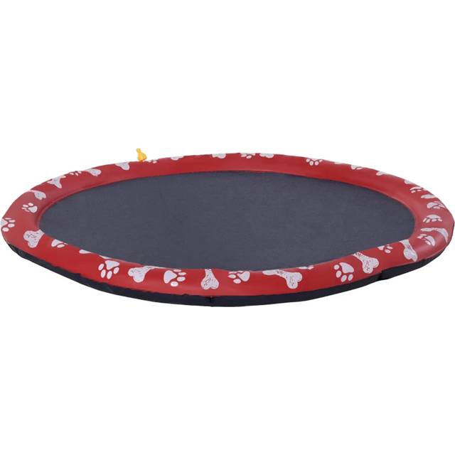 PawHut 170cm Non Slip Red Splash Pad - 8 x 170 x 170cm