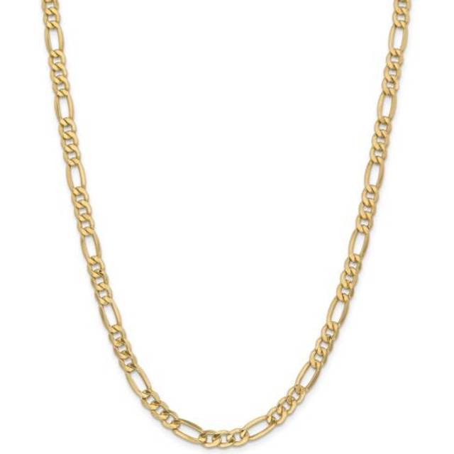Quality Gold BC96-24 14K Yellow Gold 6.25 mm Semi-Solid 24 in. Figaro Chain