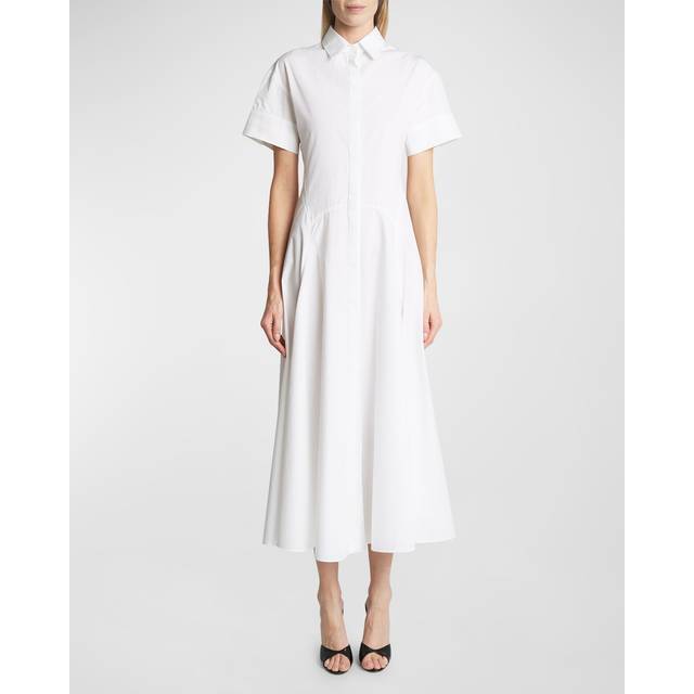 White Panelled Fit & Flare Shirt Dress (10)