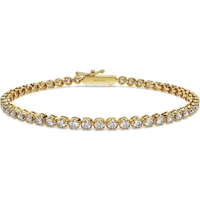 Eternity Tennis bracelet, Lab-grown diamonds 2.5 ct tw, Round shape, 18K yellow gold - White