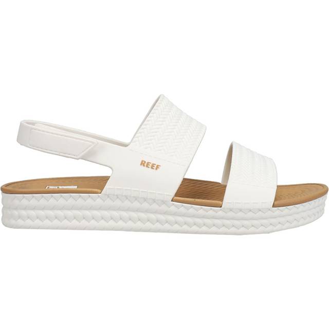 (6 UK, White/Tan) Reef Womens Water Vista Summer Beach Pool Sandals Thongs Flip Flops