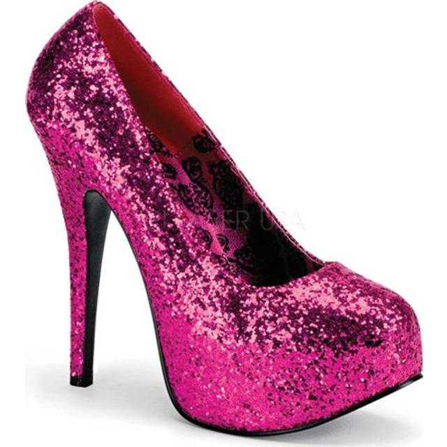 (UK 12/EU 45/US 15) Pleaser Pink Label Womens Pumps TEEZE-06GW H. Pink Glitter