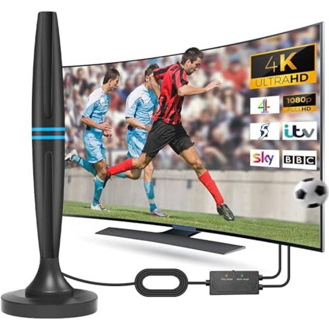 TV Aerial Indoor, TV Aerial 250+ Miles Range,TV Strongest Signal Booster Amplifier, HDTV Antenna 4K 1080P Ultra For All TV