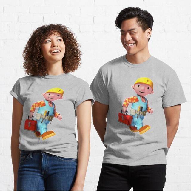 Mens Womens T-shirt Bob The Builder Youth Toddler Short Sleeve Tee Tops Boys