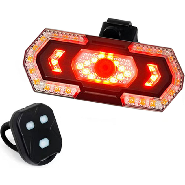 Chronus Bike Turn Signals, Smart Bike Tail Light with Wireless Remote Control, 5 Different Light Modes, Waterproof, USB Rechargeable LED Rear Bike