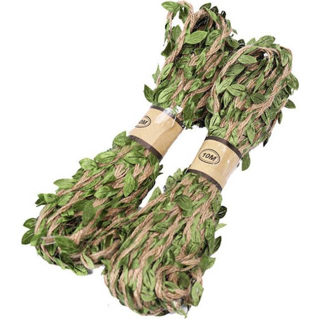 Hemp Rope With Fake Green Leaves Length 10 Meters Hunting Rifle Wrap Twine Camouflage Tree Stand Blind Cover
