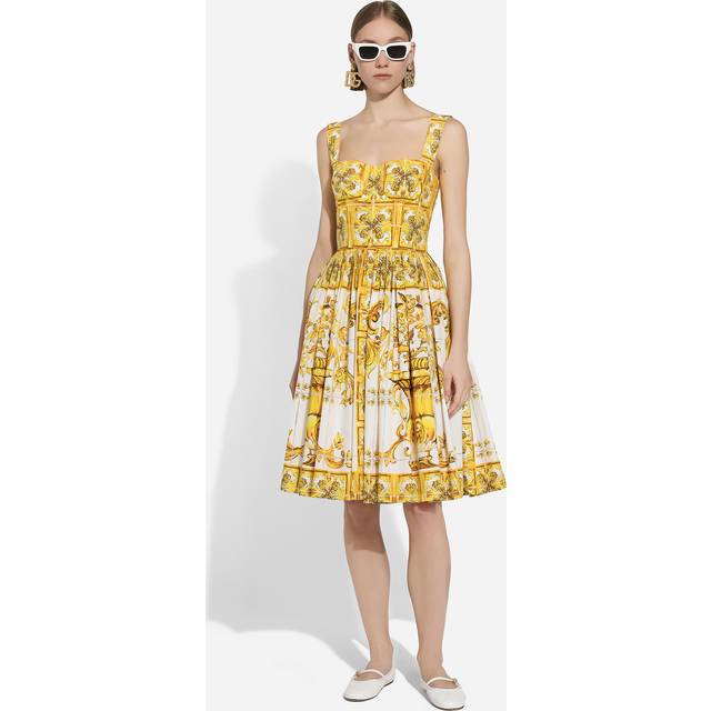 Dolce & Gabbana Majolica-Print Bustier Dress - 48
