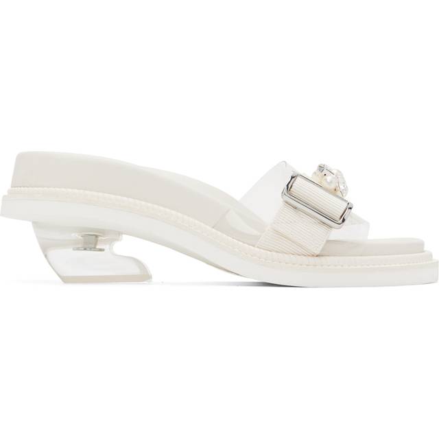 Simone Rocha Off-White Embellished Slides - Clear/Pearl/Clear - IT 36