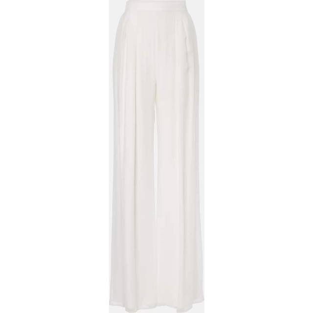 Max Mara Bridal Lampo silk chiffon wide-leg pants - white (UK 16)