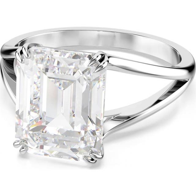 Stilla cocktail ring, Octagon cut, White, Rhodium plated - 52