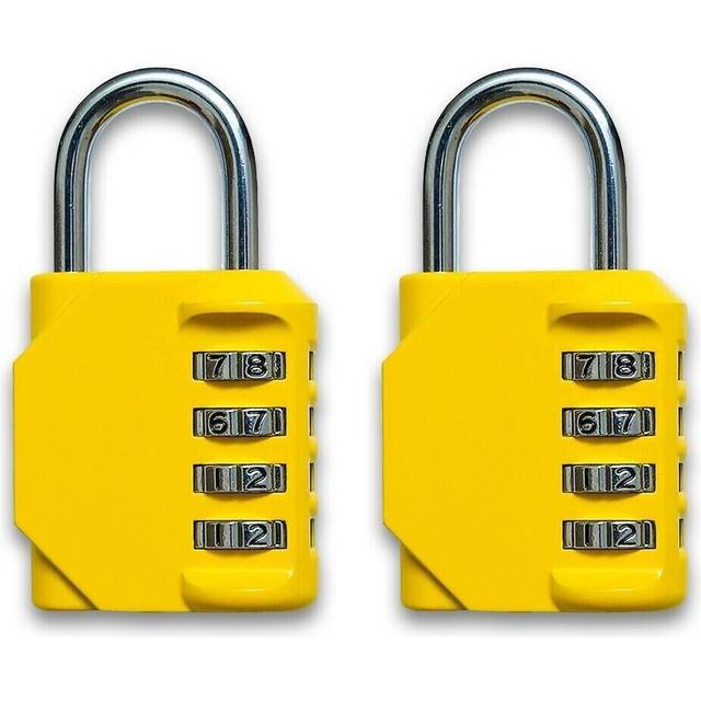 2 pack combination lock heavy duty waterproof 4-digit padlock for gym school bag
