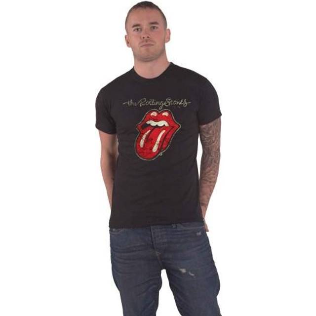 (2XL, Black) The Rolling Stones Unisex Adult Plastered Tongue T-Shirt