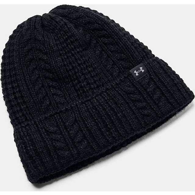 Under Armour - Svart cuff Beanie - Women Halftime Cable Knit Beanie Black Cuff @ Hatstore