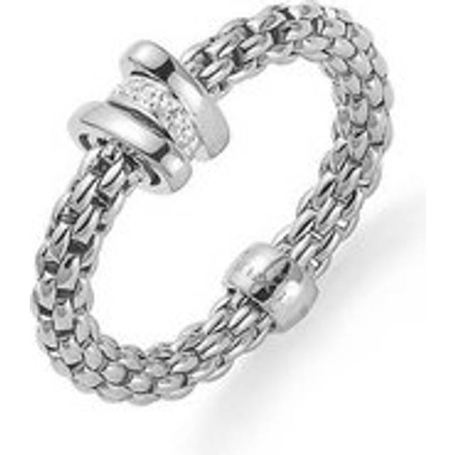 Fope Flex'It Prima 18ct White Gold 0.10ct Diamond Ring - XS