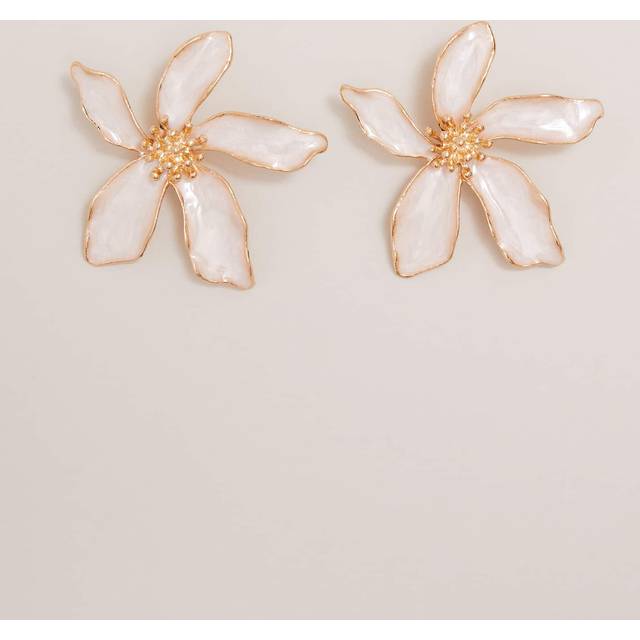 Phase Eight Women's Enamel Oversized Flower Stud Earrings - Ivory - One Size
