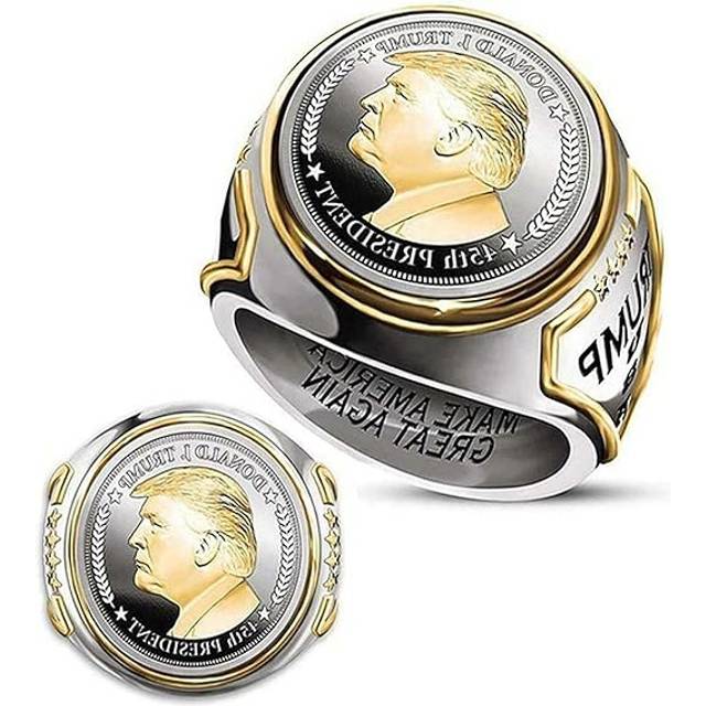 (10) 2Pcs USA President Trump Ring,Make America Great Again Donald Trump Ring