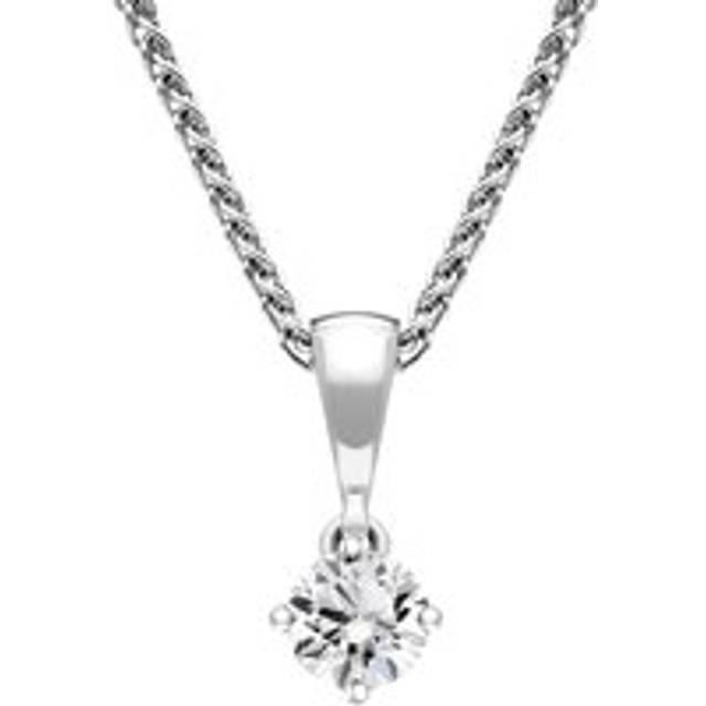 18ct White Gold 0.20ct Diamond Brilliant Cut Solitaire Necklace