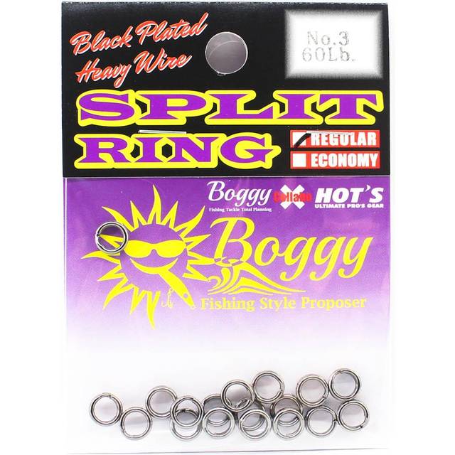 Boggy Split Ring Black Regular Size 3 60lb 18 /pack (1533)