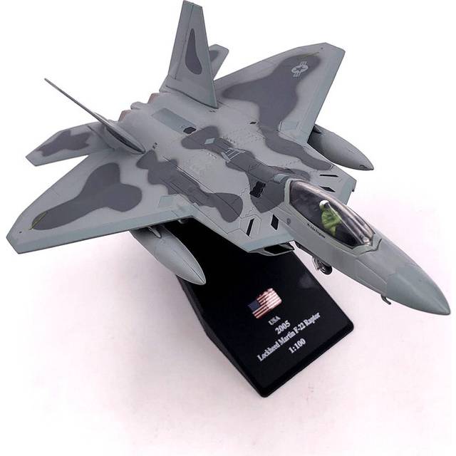 (Photo Color) Aircraft Plane model 1/100 Scale Alloy Fighter F-22 US Air Force Aircraft
