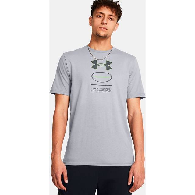 UNDER ARMOUR Men's Training Branded Gel Stack T-Shirt - Grey, Grey, Size S, Men