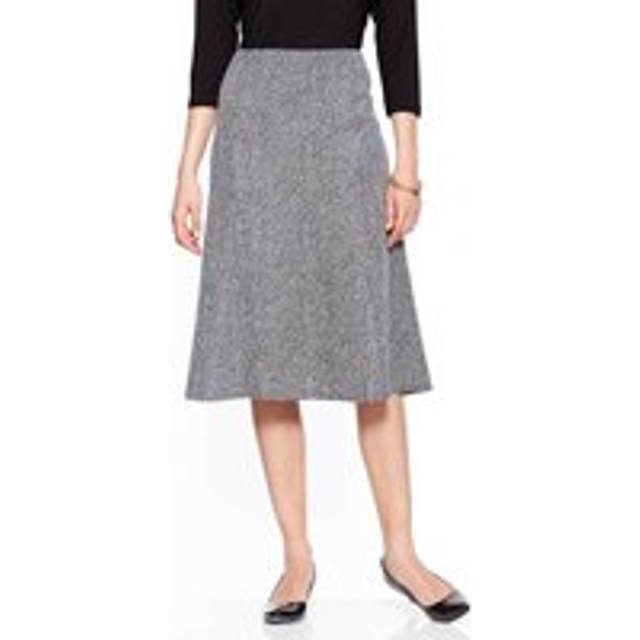 Tweed Effect Skirt Length 27 Inches - Charcoal - 14