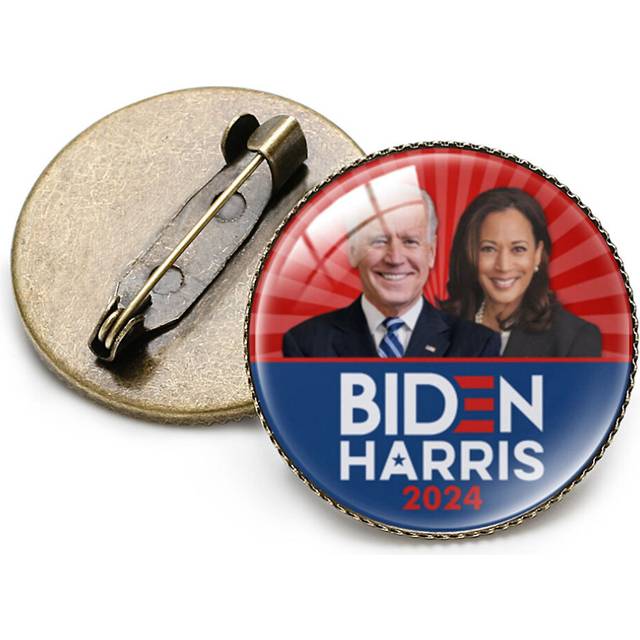 (Pattern 8) Biden Harris 2024 Brooch Pin Re-elect Joe Biden&Kamala Harris Buttons Brooch Pin Badge Pin Lapel Jewelry Gift