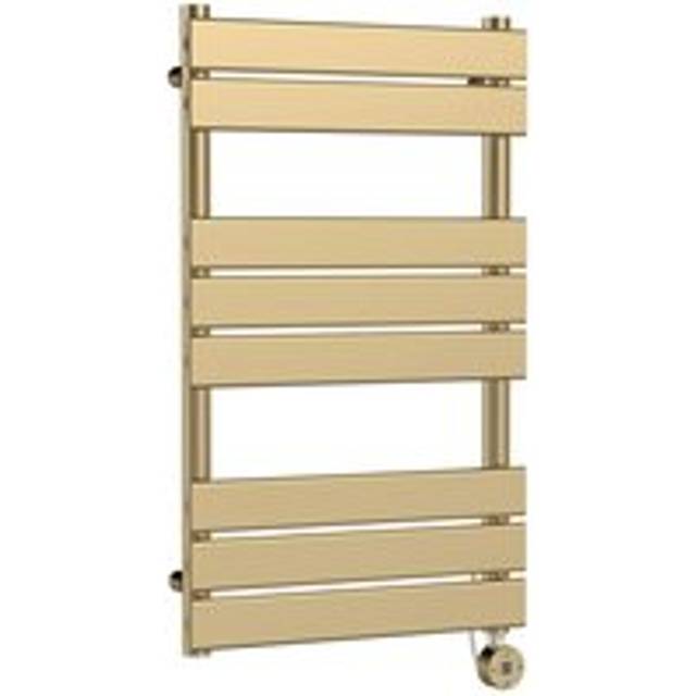 nuie Electric Flat Towel Rail 8 Bars 840x500 - Brushed Brass, Brown