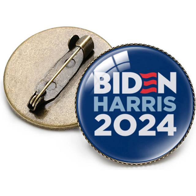 (Pattern 12) Biden Harris 2024 Brooch Pin Re-elect Joe Biden&Kamala Harris Buttons Brooch Pin Badge Pin Lapel Jewelry Gift