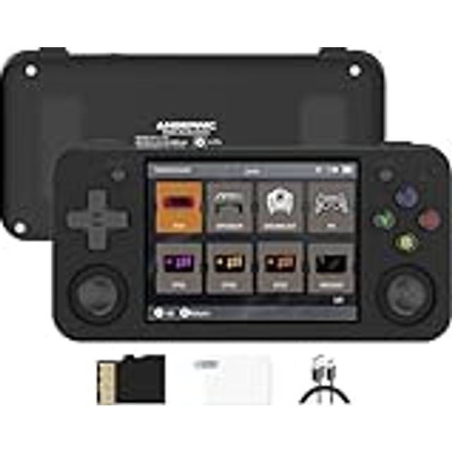 Anbernic RG35XX H retro handhållen spelkonsol, stöder HDMI TV-utgång 5G WiFi Bluetooth 4,2, 3,5 tum IPS-skärm linux system inbyggd 64G TF-kort 5515 spel (RG35XX H-svart)