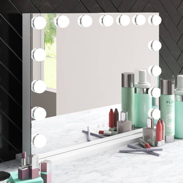 Tobias Makeup Mirror - White (116.13cm H X 148.39cm W X 32.26cm D)