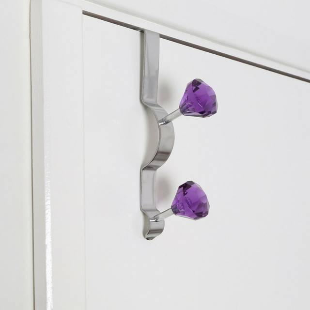 Kibler Over-the-Door Towel Hook - Chrome;Purple;Chrome;Purple (17cm H X 3cm W)