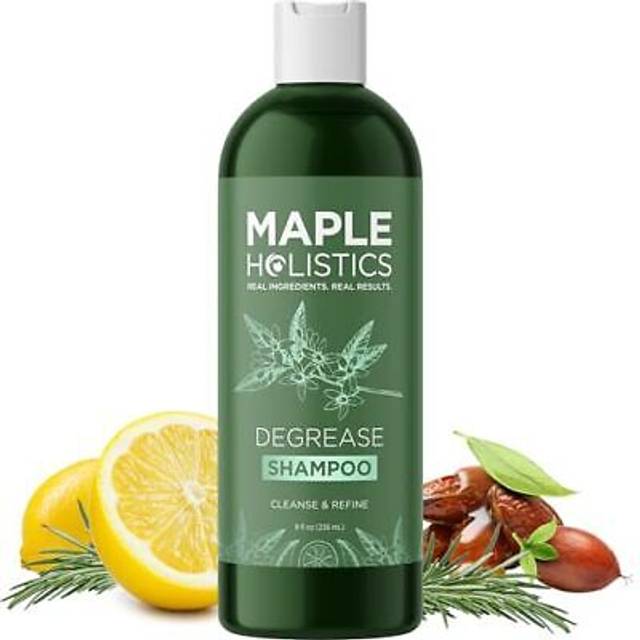 Maple Holistics schampo för fet hår och fet hårbotten – naturligt schampo för kvinnor och män – hårfast behandling – vacker hårvård – klargörande schampo, sulfat gratis