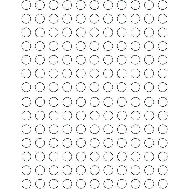 1/2 Round Color Coding Labels Value Pack Half Inch - 770 Pack  0.5 Circle Stickers Full Sheet DIY White Dot Labels 13mm - Template Included!