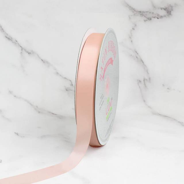 "Creative Ideas Solid Satin Ribbon  7/8"""""""" by 100 Yard  Light Peach  Solid"