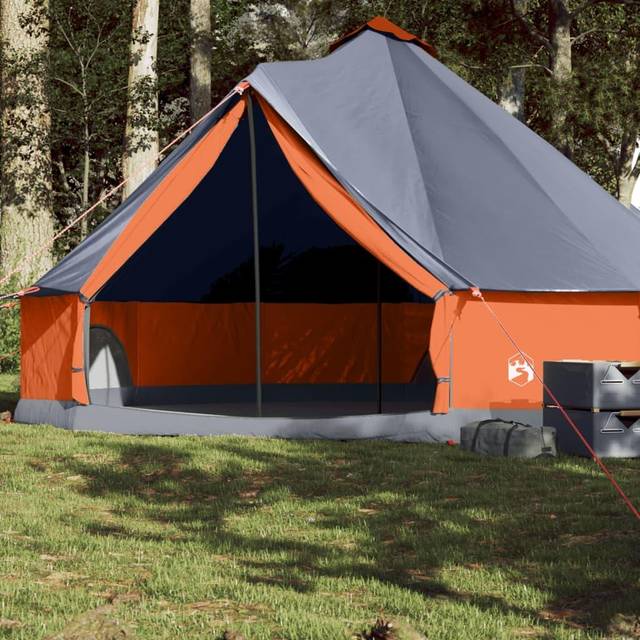 Familjetält tipi 8 person grå och orange vattentätt