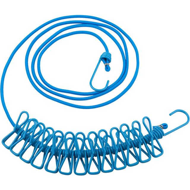 TRIXES Blue Long Compact Flexible 12 Peg Travel Washing Line