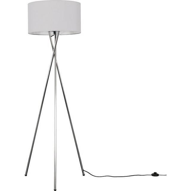 Miron 155cm Camden Tripod Floor Lamp with Large Reni Shade - Chrome (153cm H X 62cm W X 62cm D)