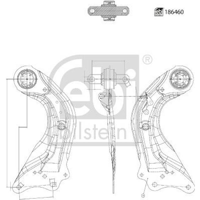 Control arm, wheel suspension 186460 FEBI 186460