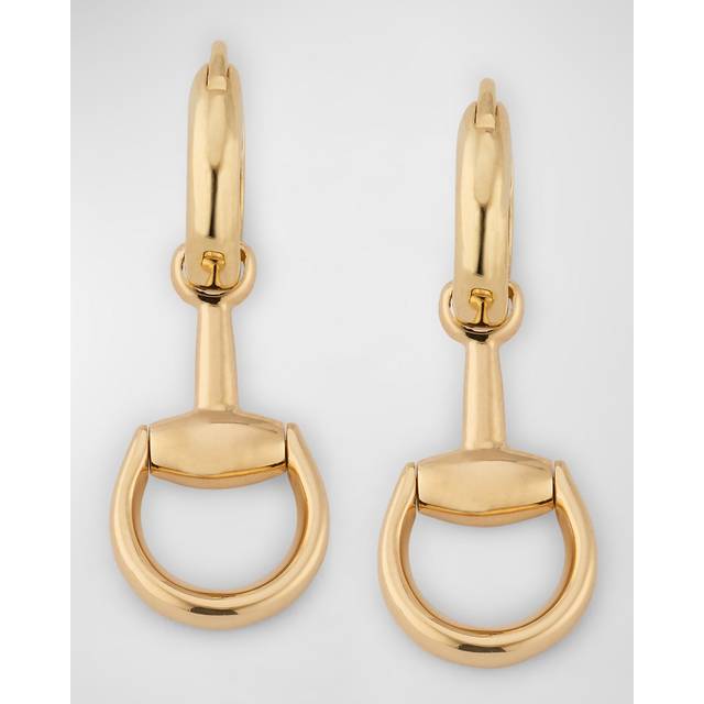Gucci Womens Gold Horsebit 18ct Yellow-gold Hoop Earrings 1 Size - GOLD