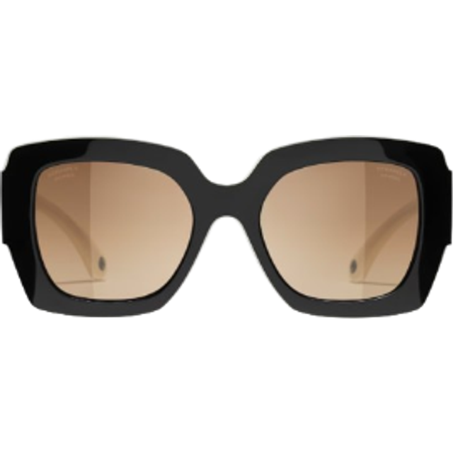 CHANEL square Sunglasses 1656M2 Black & White