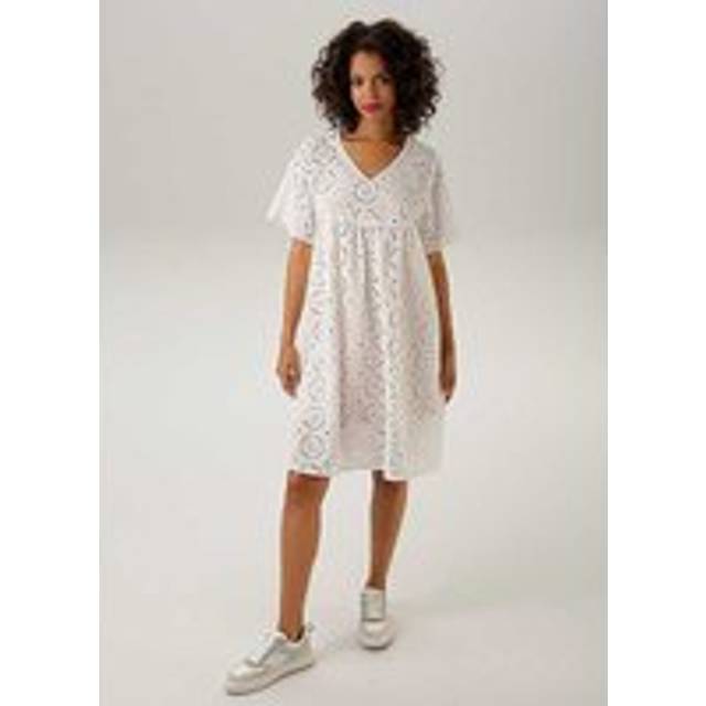 Aniston V-Neck Blouse Dress - Wool White