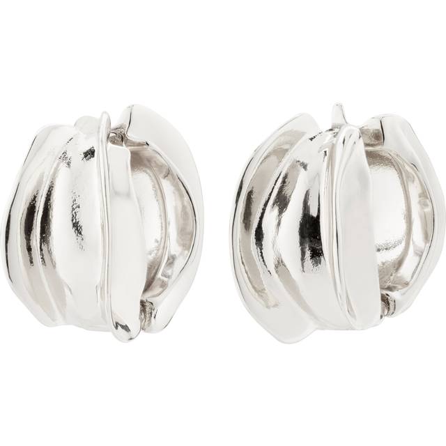 PILGRIM Stay Recycled Hoop Earrings |Silver |One Size
