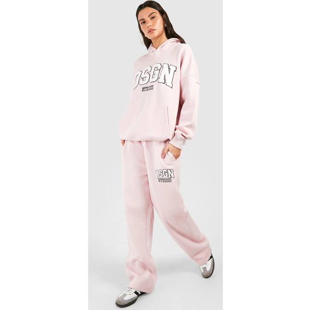 Womens DSGN Studio Towelling Applique Straight Leg Jogger - Pink - L