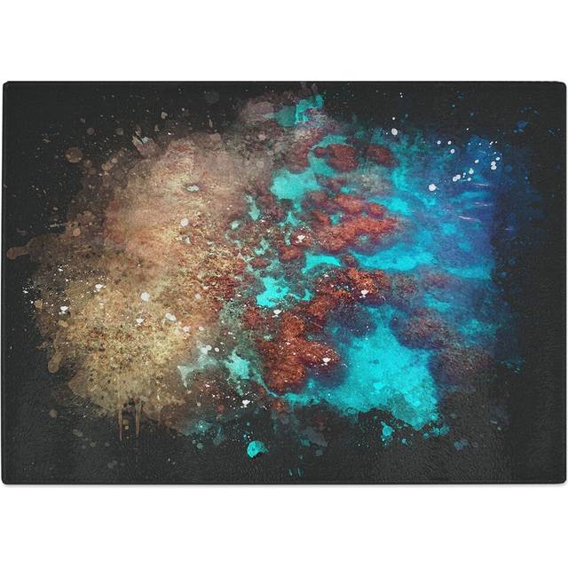The Great Barrier Reef Coral Paint Splash Chopping Board (28.5cm W x 39cm L)